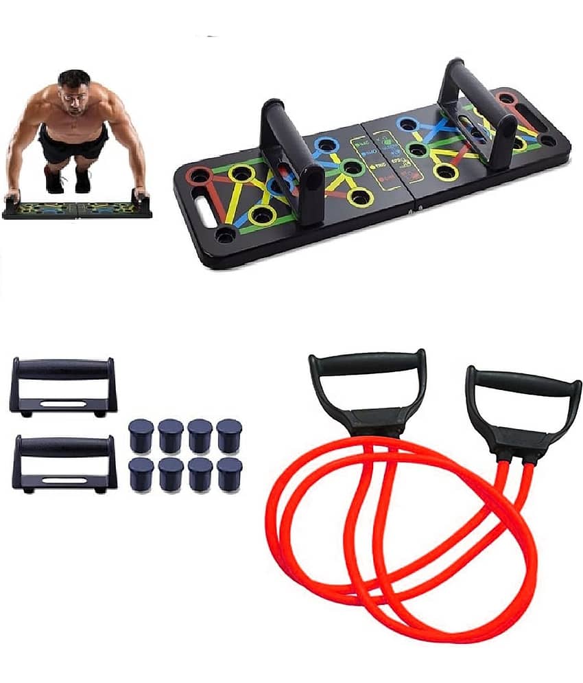 Gjshop Double toning tube and Push Up Board Home Gym kit for Exercise(Combo and multicolour) - Sports and Fitness Equipment | Buy online on ZillyBuy