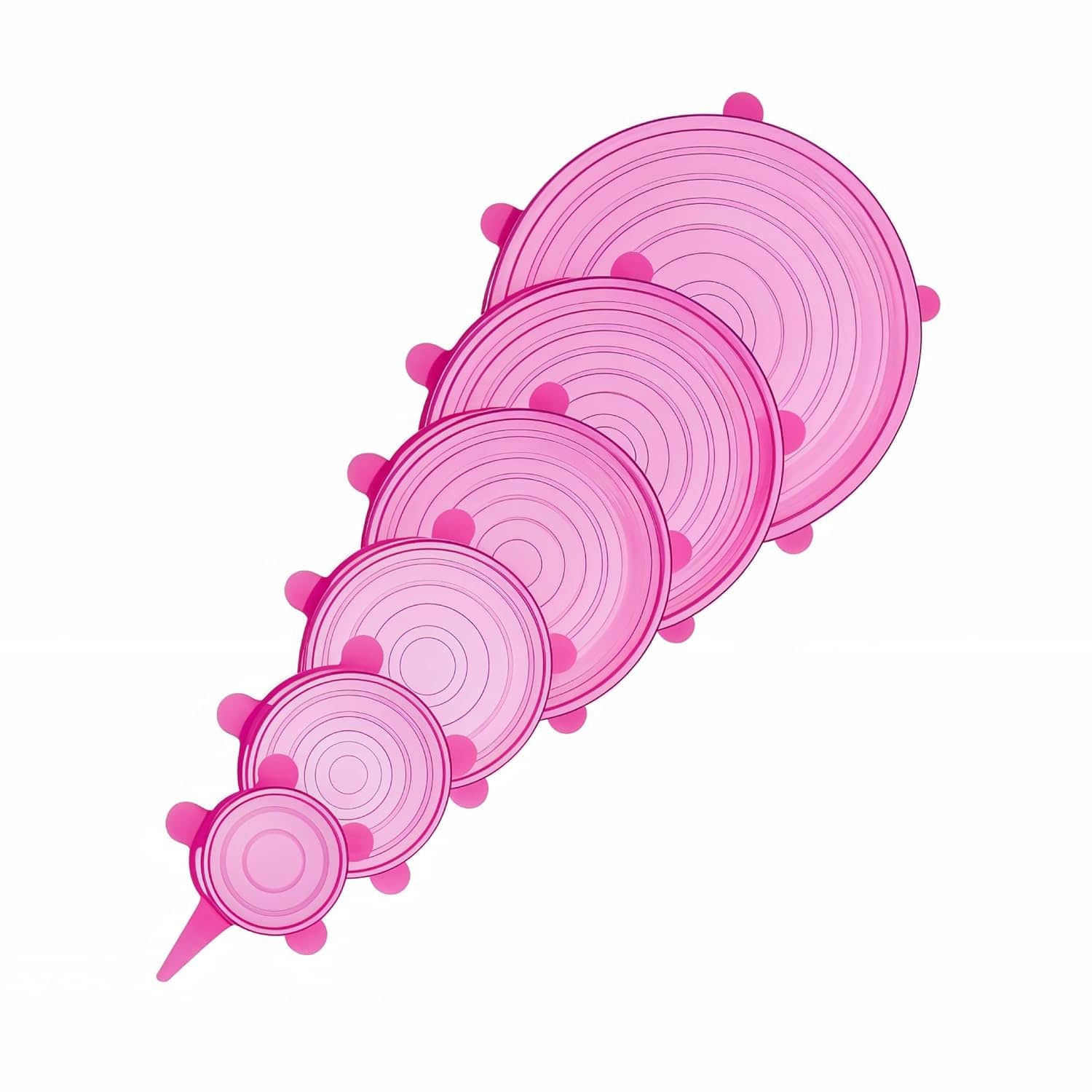 Gjshop Pink Silicone Silicon Food Lids (Set of 6) ( Set of 6 )
