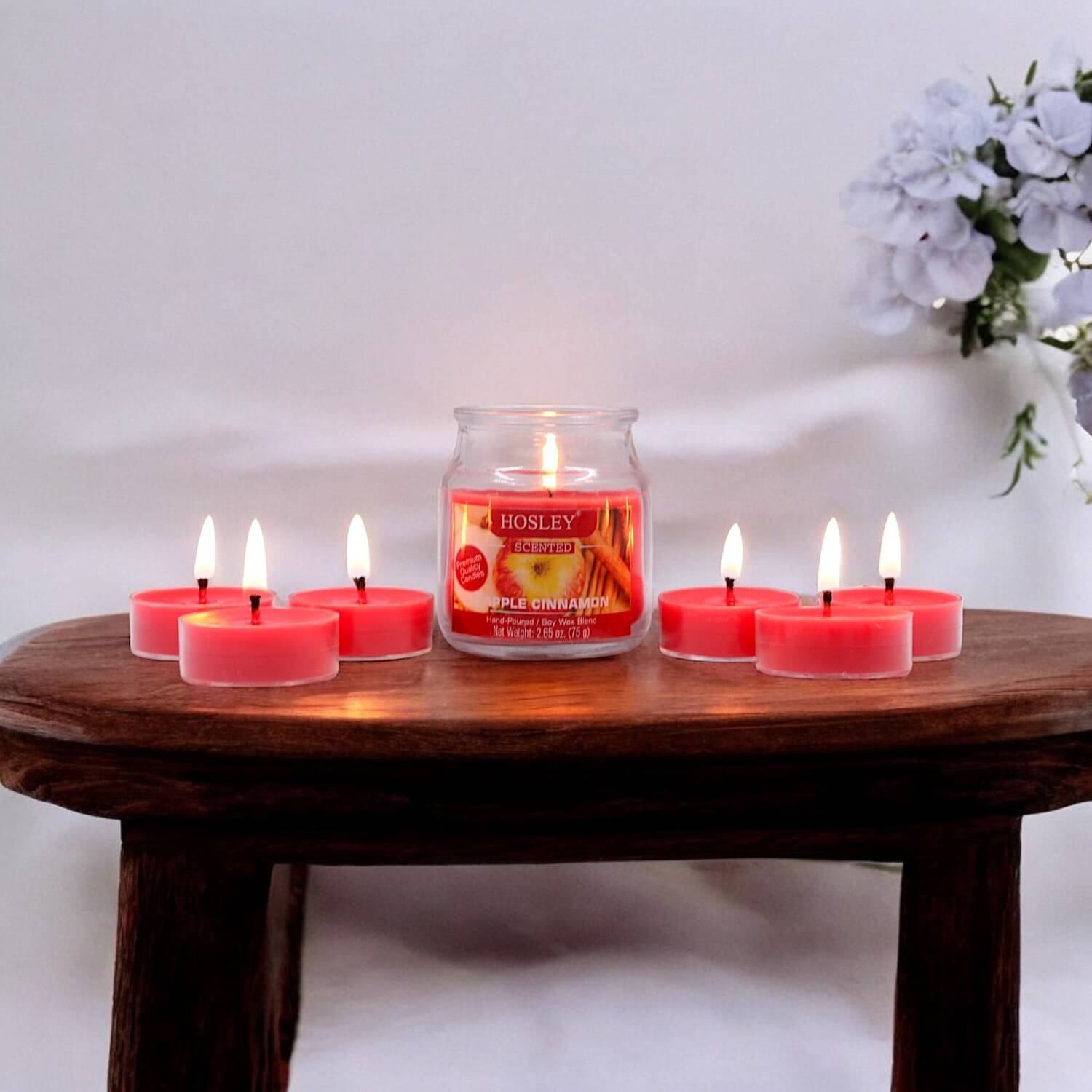     			Hosley Red Jar Candle 5 cm ( Pack of 1 )