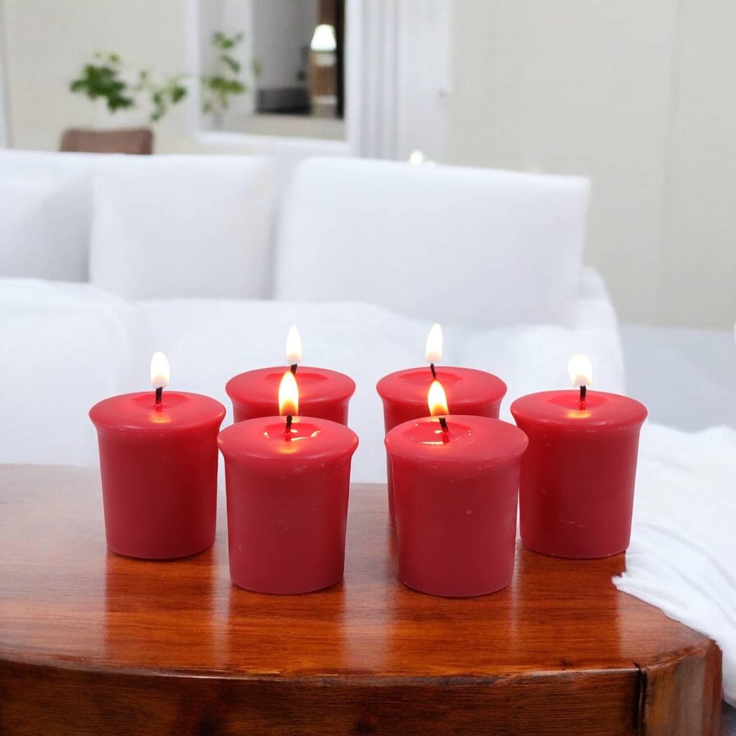     			Hosley Red Votive Candle 4 cm ( Pack of 6 )