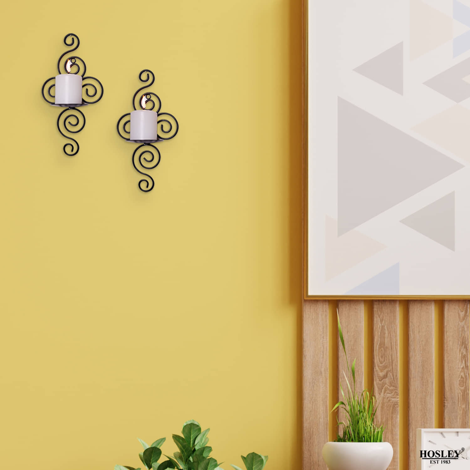 Hosley Set of 2 Decorative Black Metal Wall Sconce - Pack of 4
