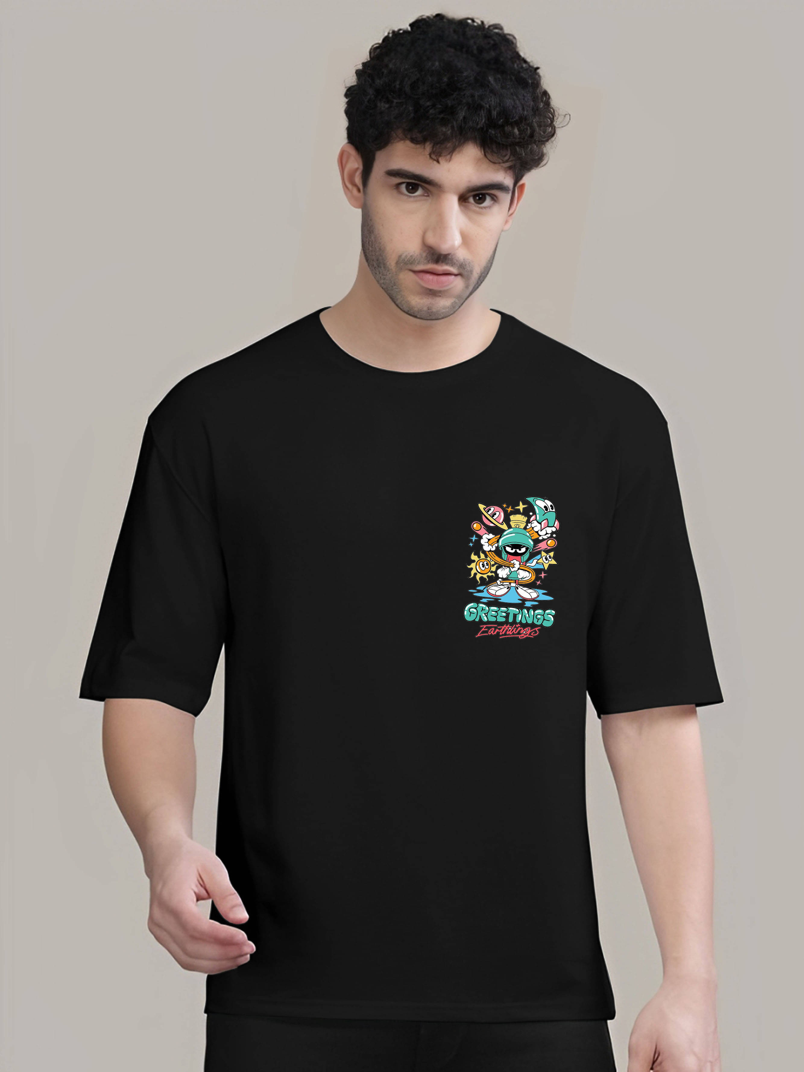     			Kintu Parantu Cotton Blend Regular Fit Printed Half Sleeves Men's Round T-Shirt - Multicolor5 ( Pack of 1 )