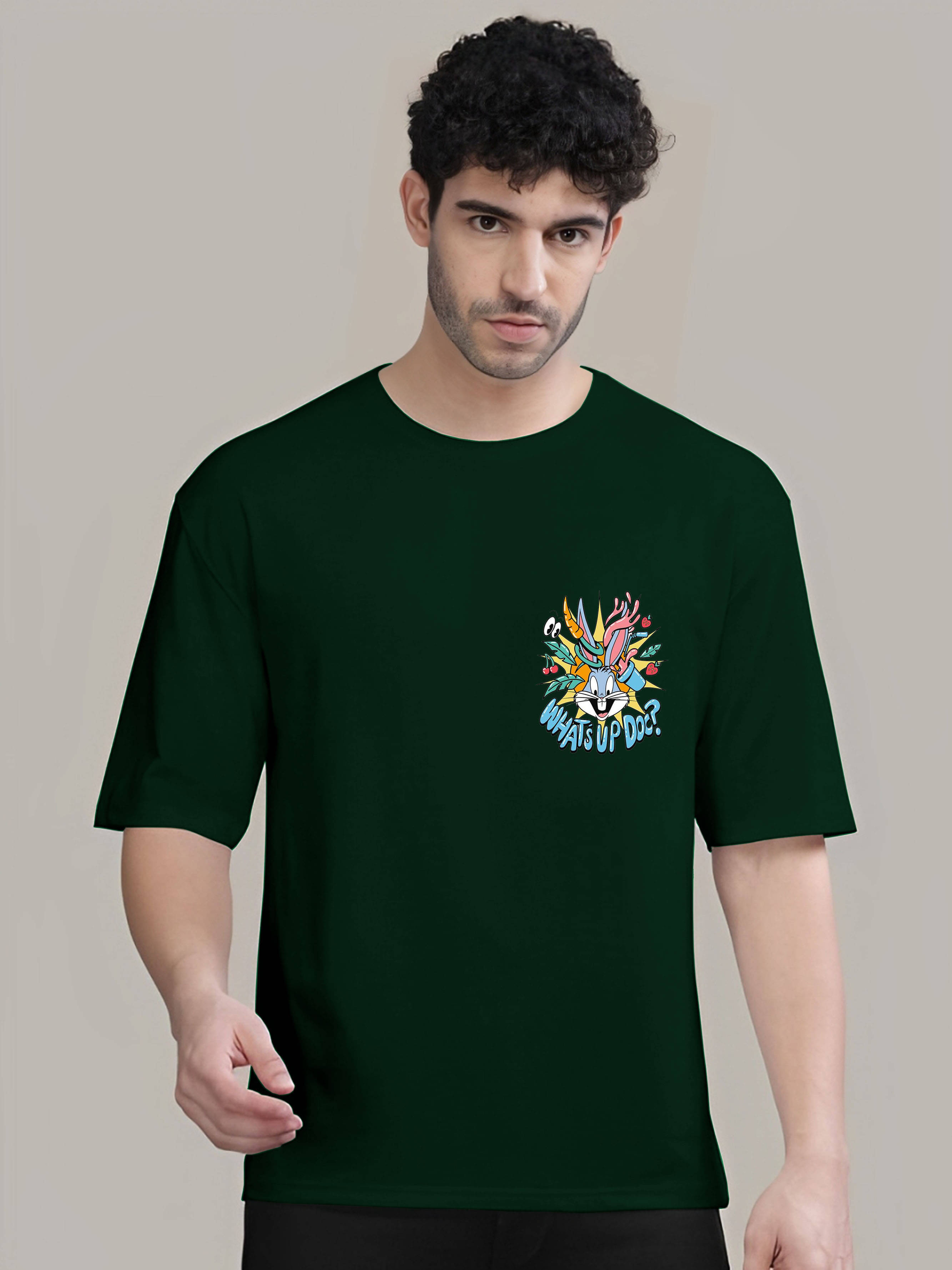     			Kintu Parantu Cotton Blend Regular Fit Printed Half Sleeves Men's Round T-Shirt - Multicolor6 ( Pack of 1 )