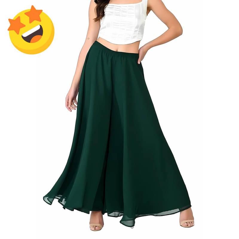     			Mithusa - Green Georgette Women's Palazzo ( Pack of 1 )