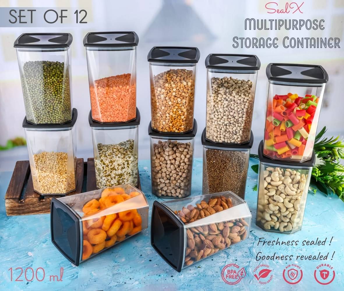 OFFYX DAIMOND Container Plastic Black Multi-Purpose Container ( Set of 12 ) OFFYX DAIMOND Container Plastic Black Multi-Purpose Container ( Set of 12 )