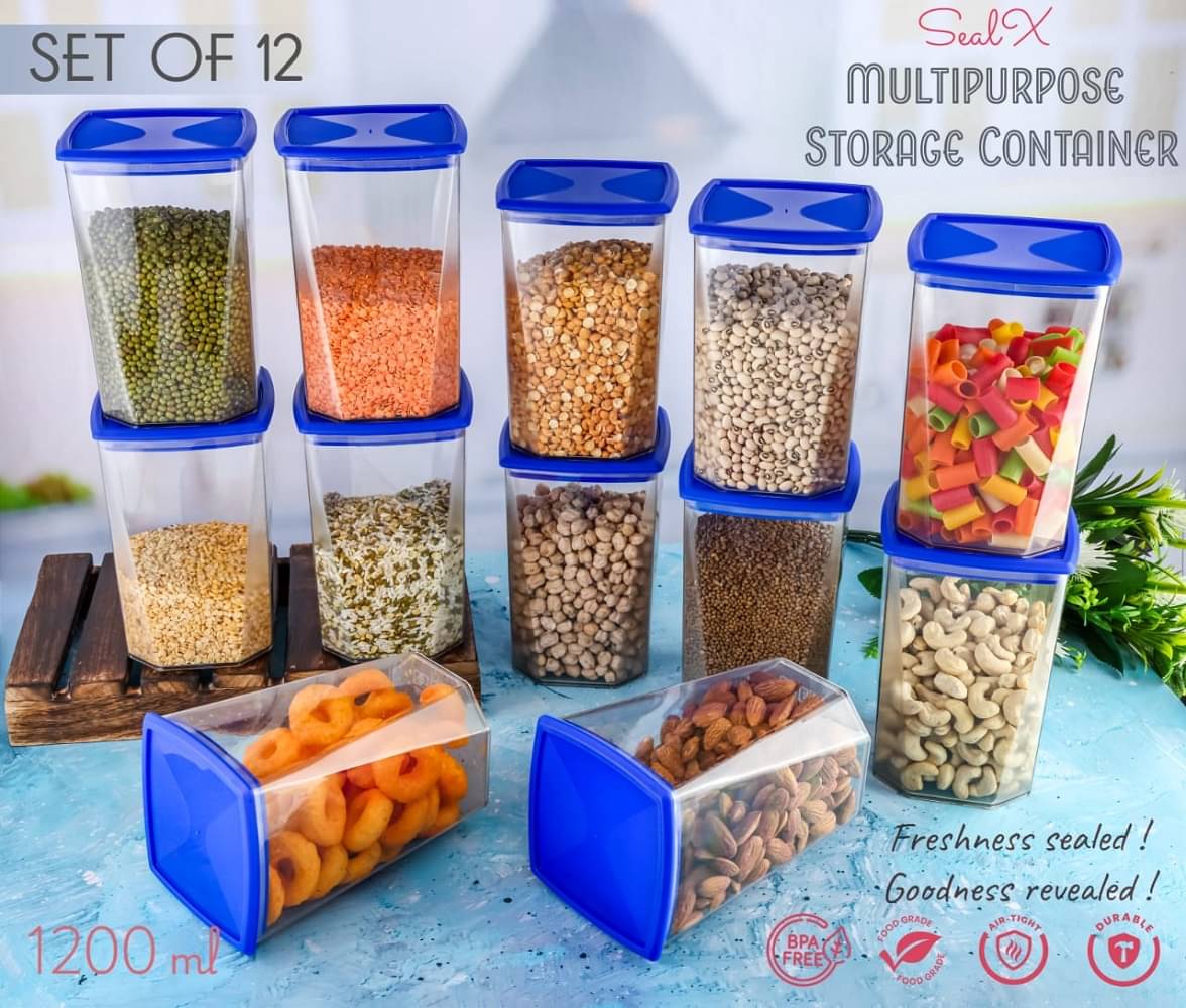     			OFFYX DAIMOND Container Plastic Blue Multi-Purpose Container ( Set of 12 )