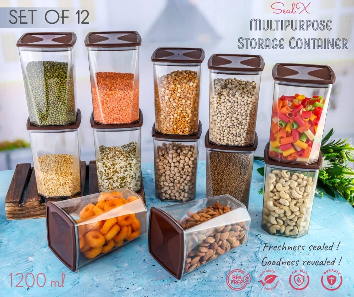 OFFYX DAIMOND Container Plastic Brown Multi-Purpose Container ( Set of 12 ) OFFYX DAIMOND Container Plastic Brown Multi-Purpose Container ( Set of 12 )