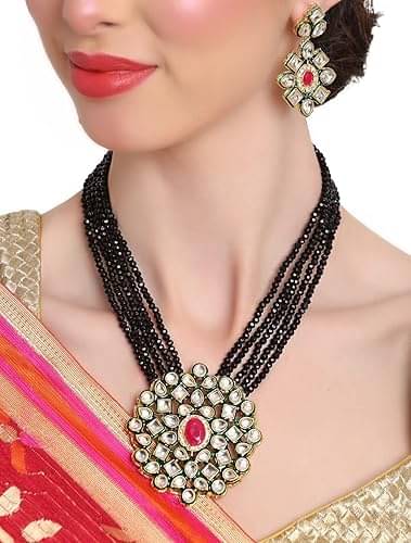     			Opus Gems Black Alloy Necklace Set ( Pack of 1 )