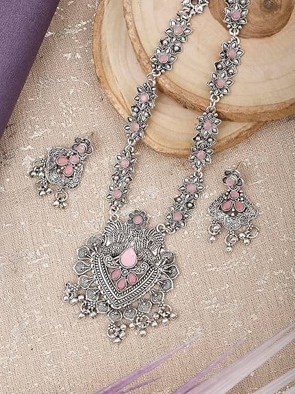     			Opus Gems Pink Alloy Necklace Set ( Pack of 1 )