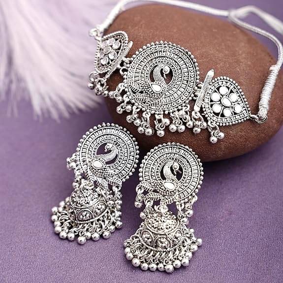     			Opus Gems Silver Alloy Necklace Set ( Pack of 1 )