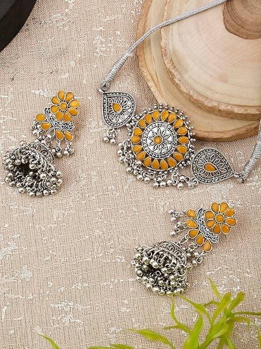     			Opus Gems Yellow Alloy Necklace Set ( Pack of 1 )