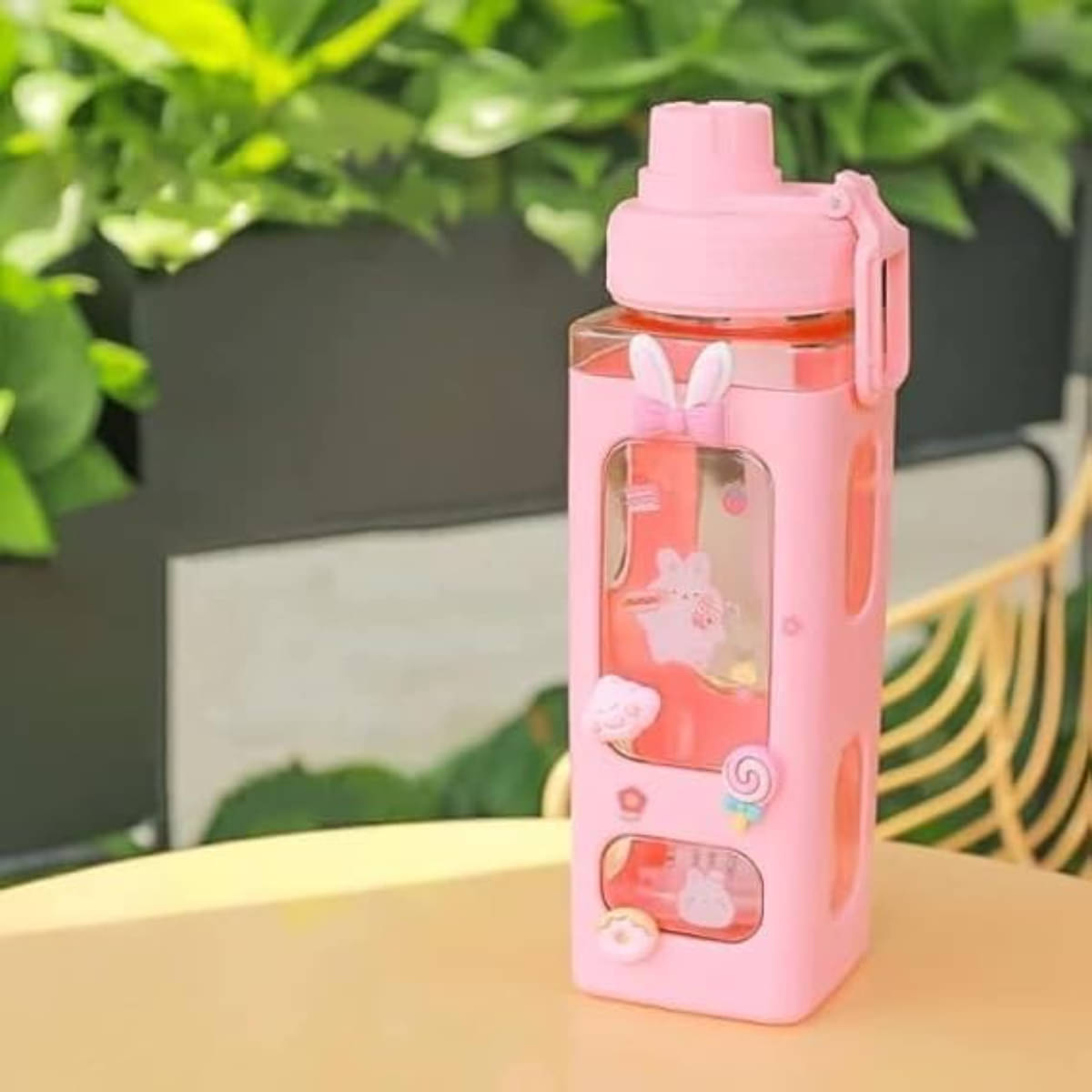     			Radhe Creation Cartoon water bottle for kids, kawaii water bottle Multicolour Plastic Water Bottle 700 mL ( Set of 1 )