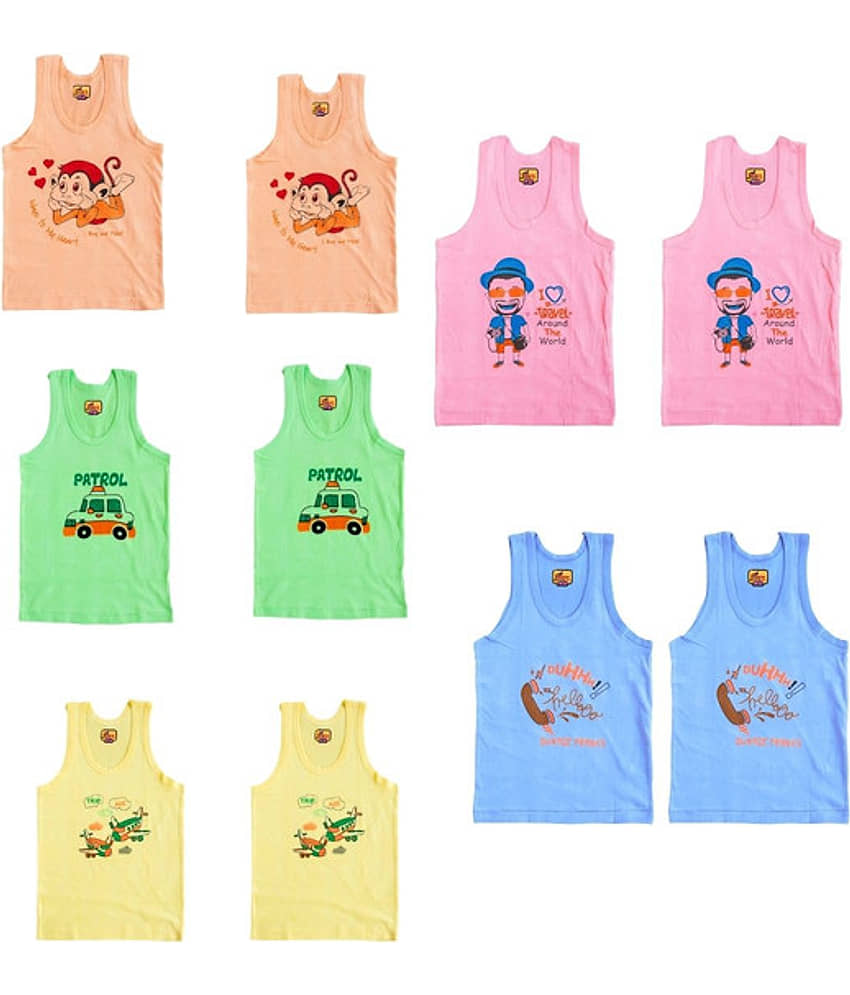 Renox Pack of 10 Boys Cotton Vest ( Multicolor ) - Nightwear & Loungewear | Buy online on ZillyBuy