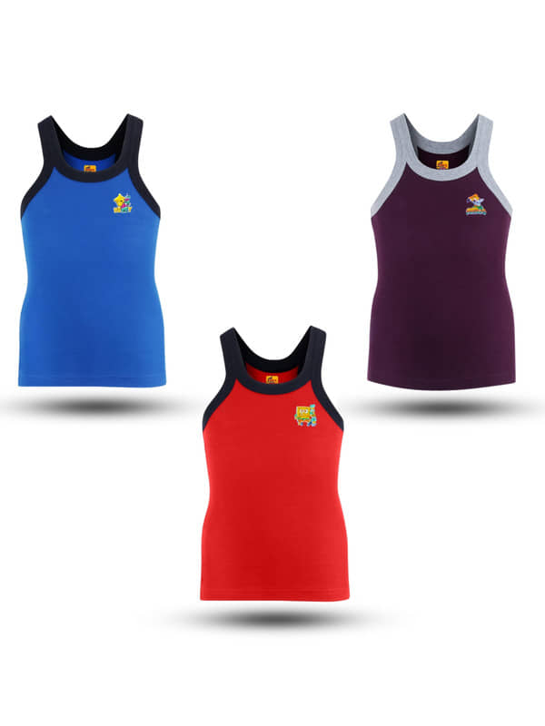 Renox Pack of 3 Boys Cotton Vest ( Multicolor ) - Nightwear & Loungewear | Buy online on ZillyBuy