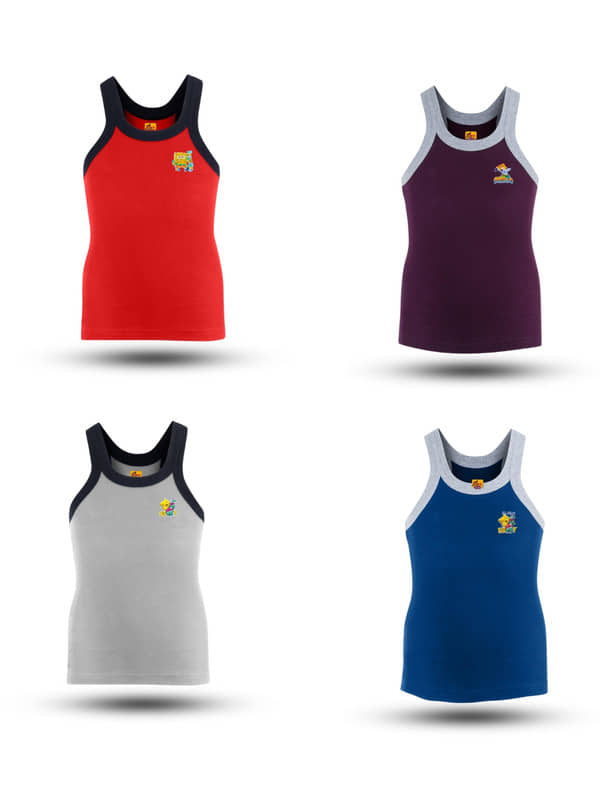 Renox Pack of 4 Boys Cotton Vest ( Multicolor ) - Nightwear & Loungewear | Buy online on ZillyBuy