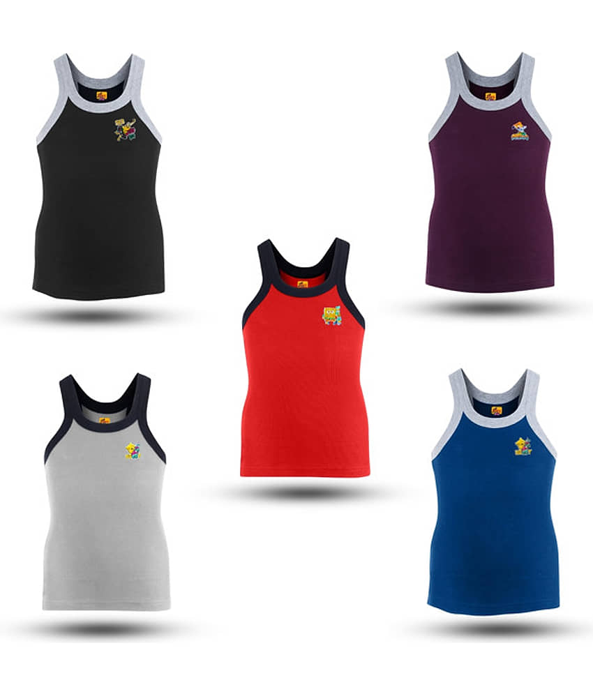 Renox Pack of 5 Boys Cotton Vest ( Multicolor ) - Nightwear & Loungewear | Buy online on ZillyBuy