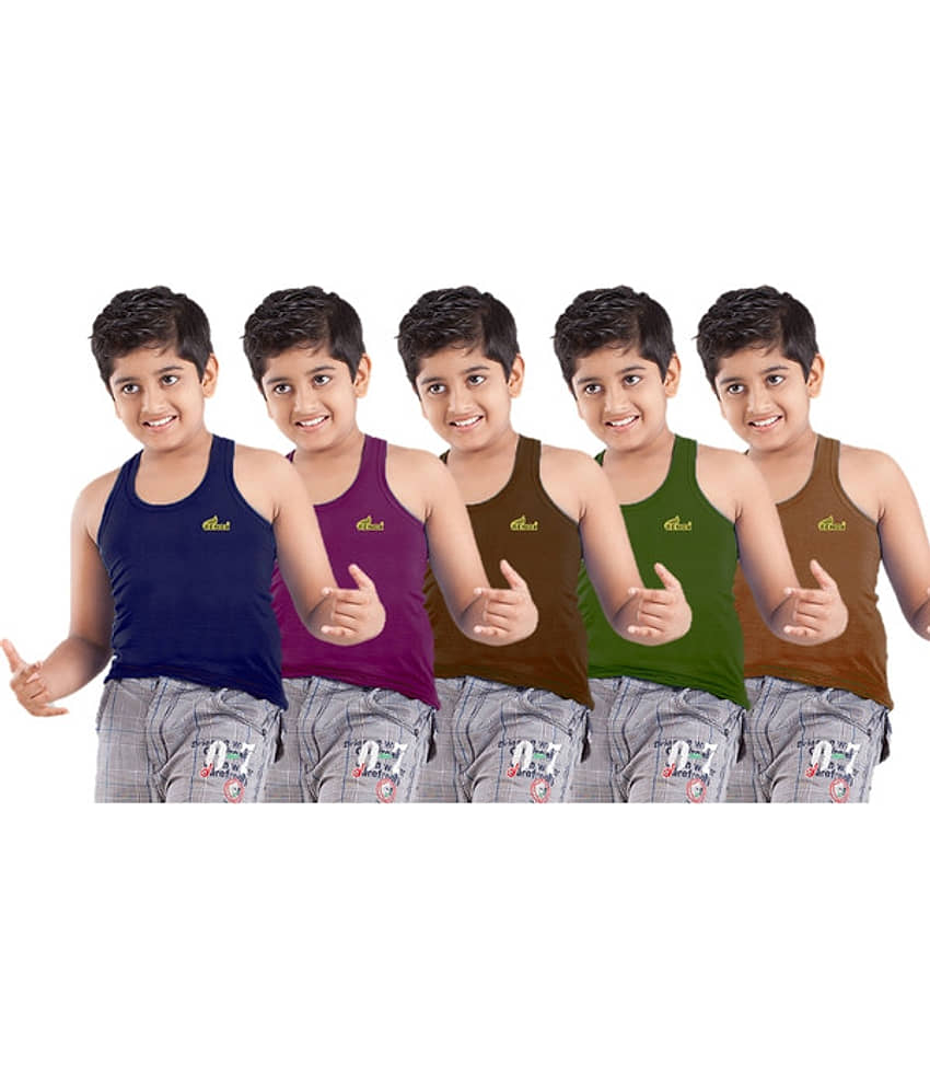 Renox Pack of 5 Boys Cotton Vest ( Multicolor ) - Nightwear & Loungewear | Buy online on ZillyBuy