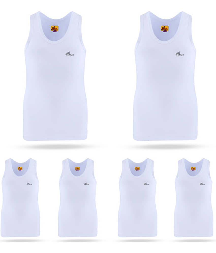 Renox Pack of 6 Boys Cotton Vest ( White ) - Nightwear & Loungewear | Buy online on ZillyBuy
