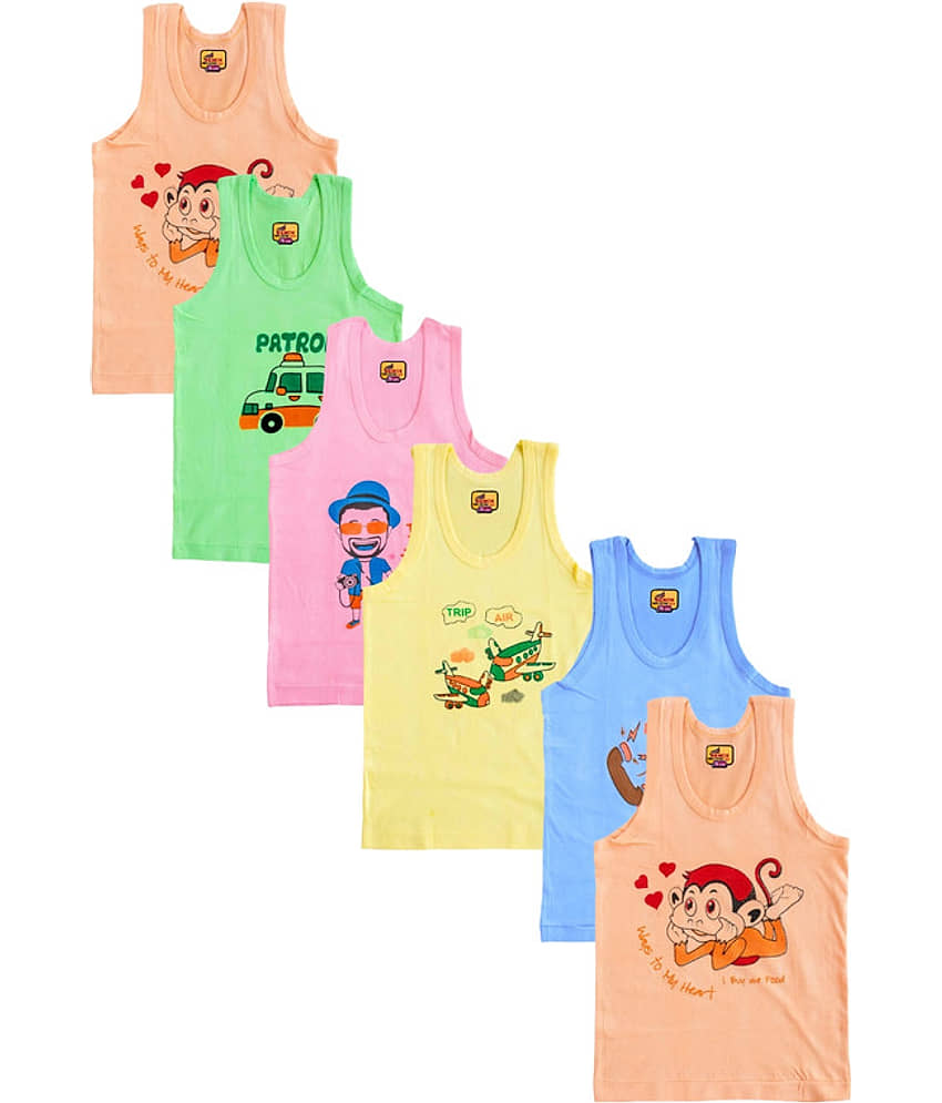 Renox Pack of 6 Boys Cotton Vest ( Multicolor ) - Nightwear & Loungewear | Buy online on ZillyBuy