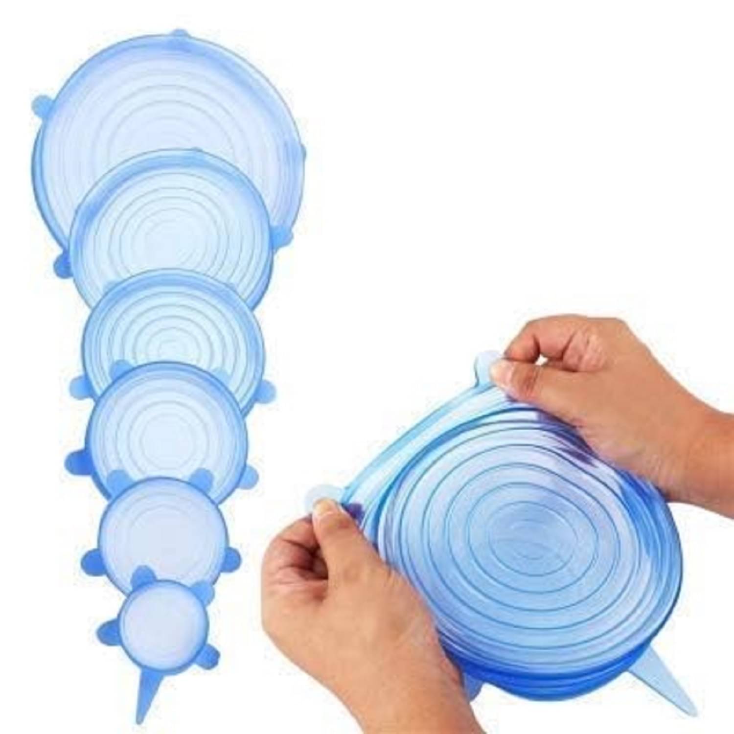     			Shopeleven Blue Silicone Silicon Food Lids (Set of 6) ( Set of 6 )