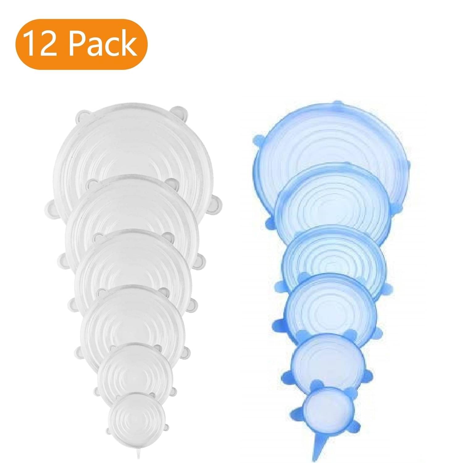     			Shopeleven Multi Silicone Silicon Food Lids (Set of 12) ( Set of 12 )