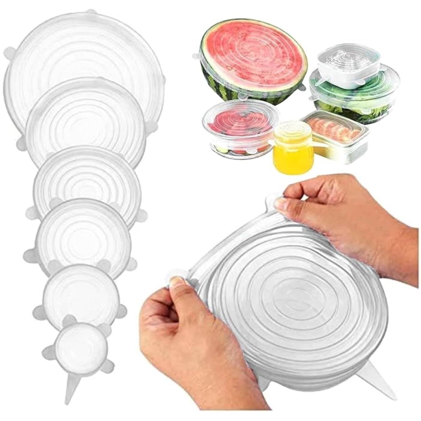     			Shopeleven White Silicone Silicon Food Lids (Set of 6) ( Set of 6 )