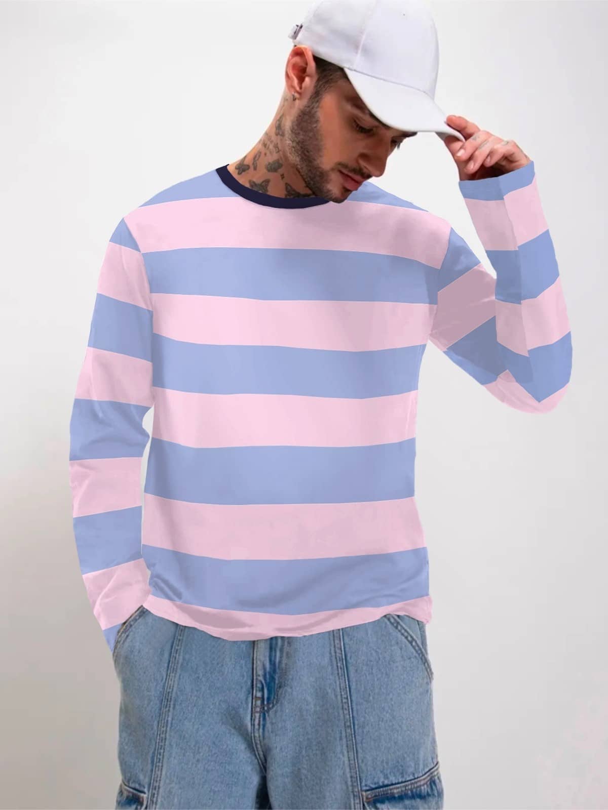 The Dry State Pack of 1 Cotton Slim Fit Striped Full Sleeves Men's Polo T Shirt ( Multicolor )