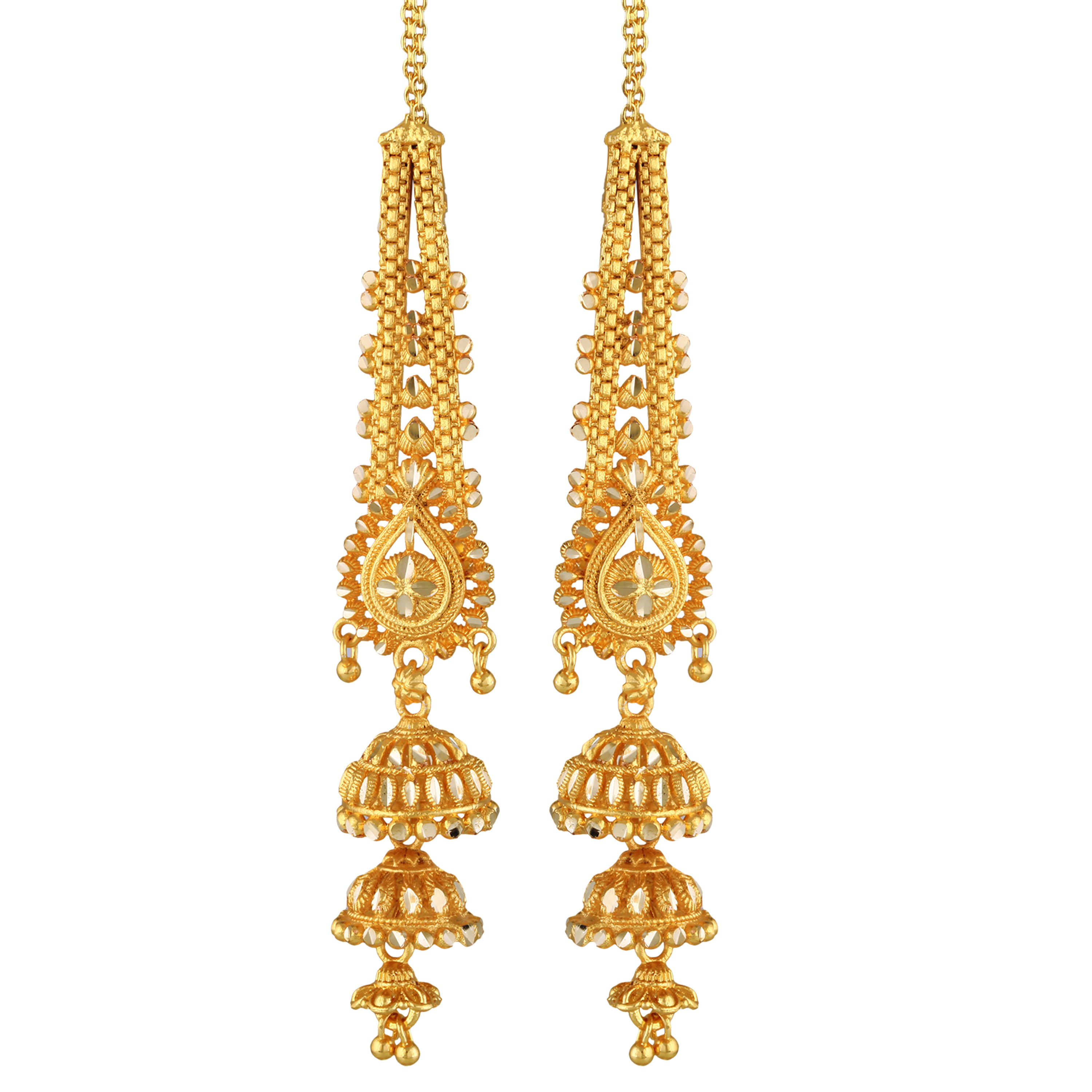 Vighnaharta Gold Jhumki Earrings ( Pack of 1 ) - Earrings | Buy online on ZillyBuy