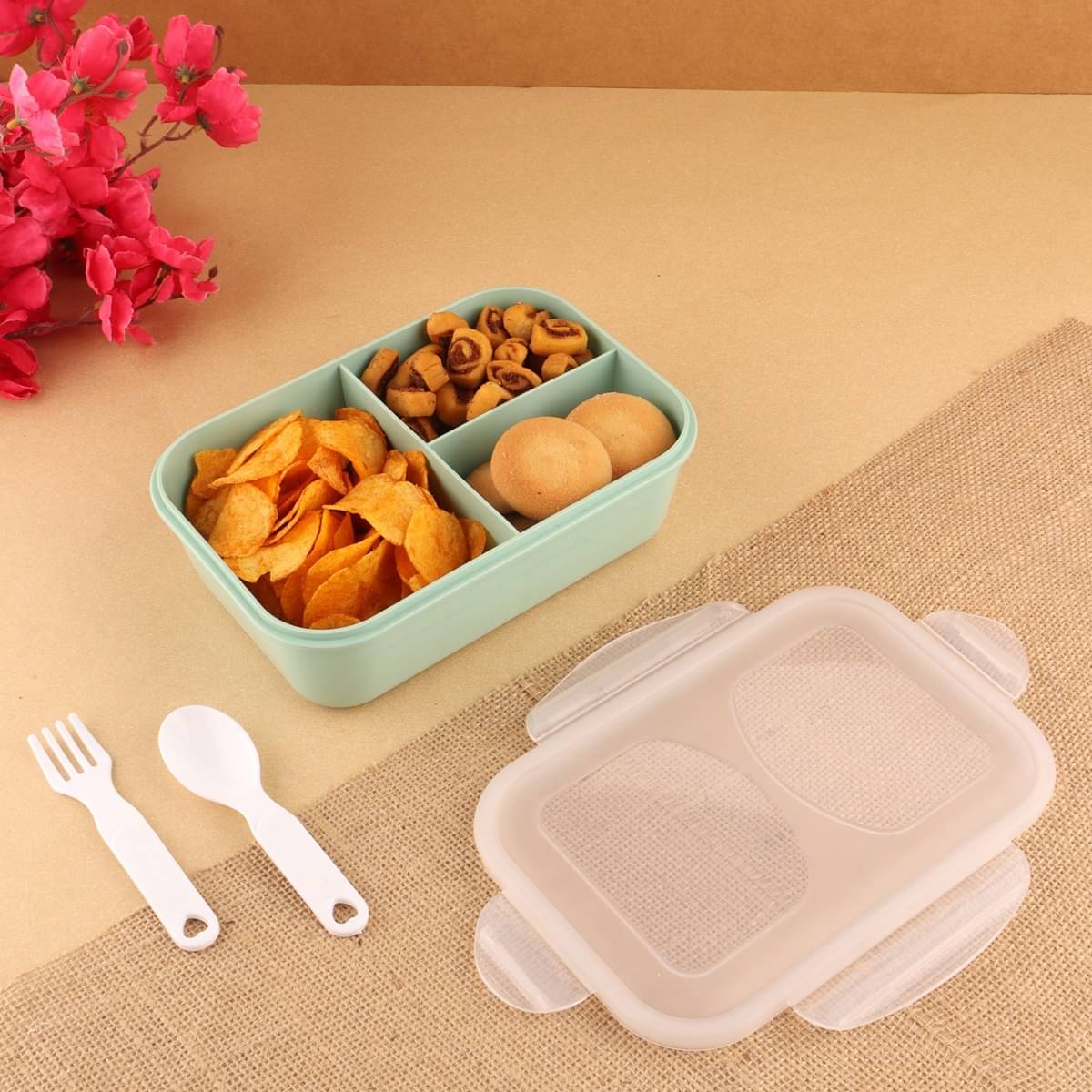     			analog kichenware - Fluorescent Green Plastic Lunch Box ( Pack of 1 )