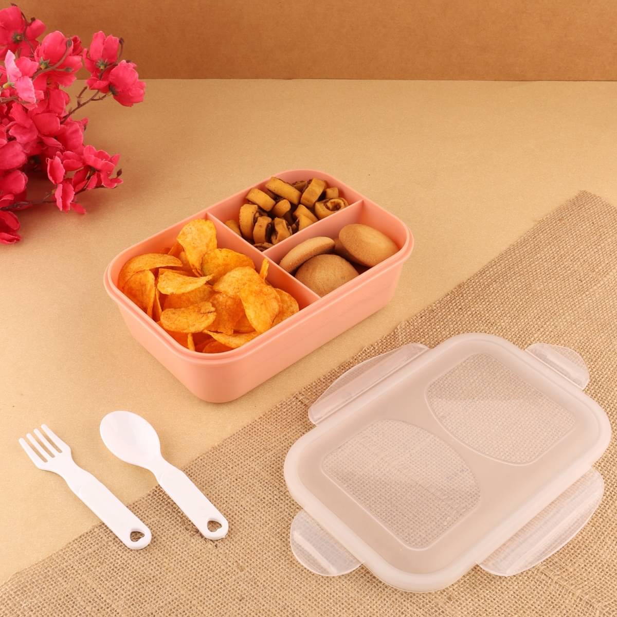 analog kichenware - Peach Plastic Lunch Box ( Pack of 1 )     			analog kichenware - Peach Plastic Lunch Box ( Pack of 1 )