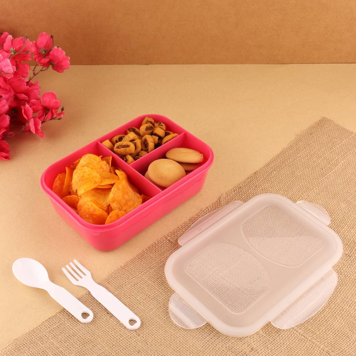 analog kichenware - Pink Plastic Lunch Box ( Pack of 1 ) analog kichenware - Pink Plastic Lunch Box ( Pack of 1 )