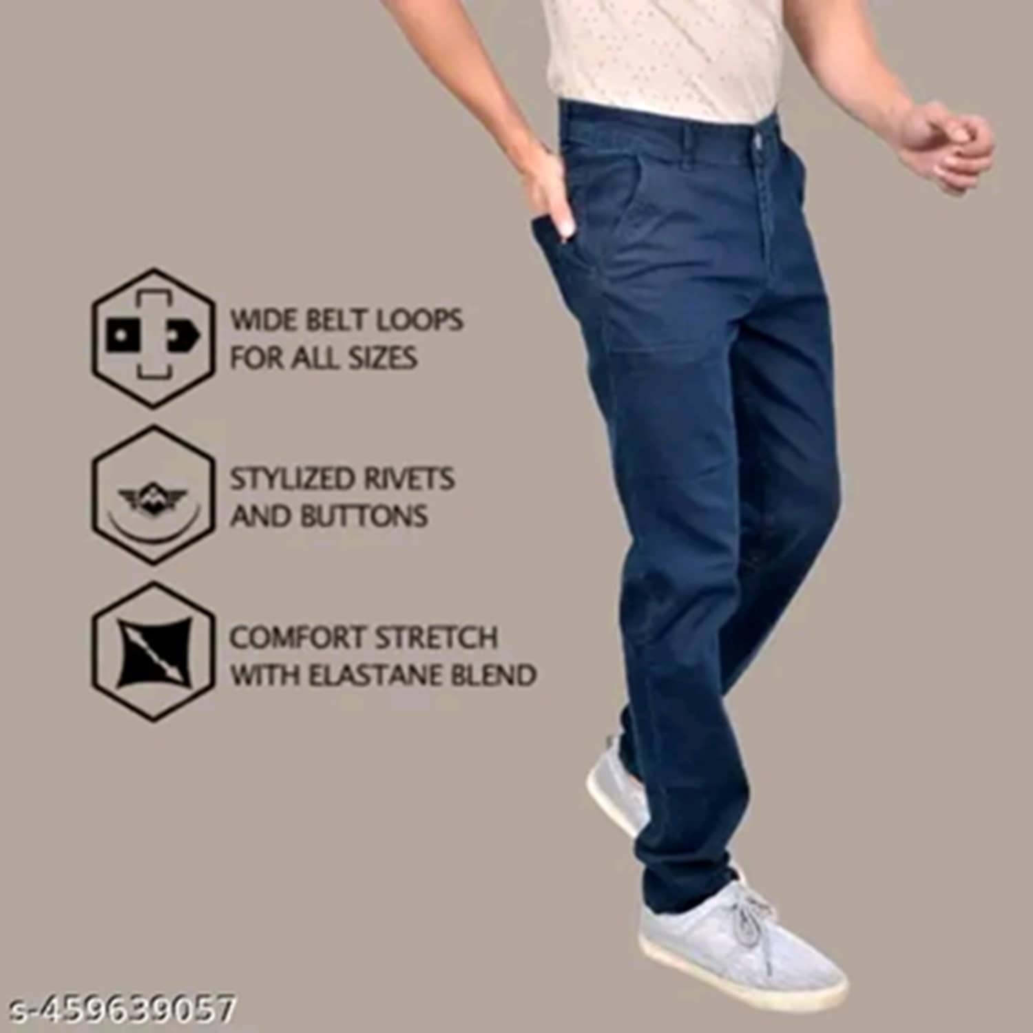 AGRAYYANA Slim Fit Solid Men's Jeans - Navy Blue ( Pack of 1 ) - Jeans | Buy online on ZillyBuy