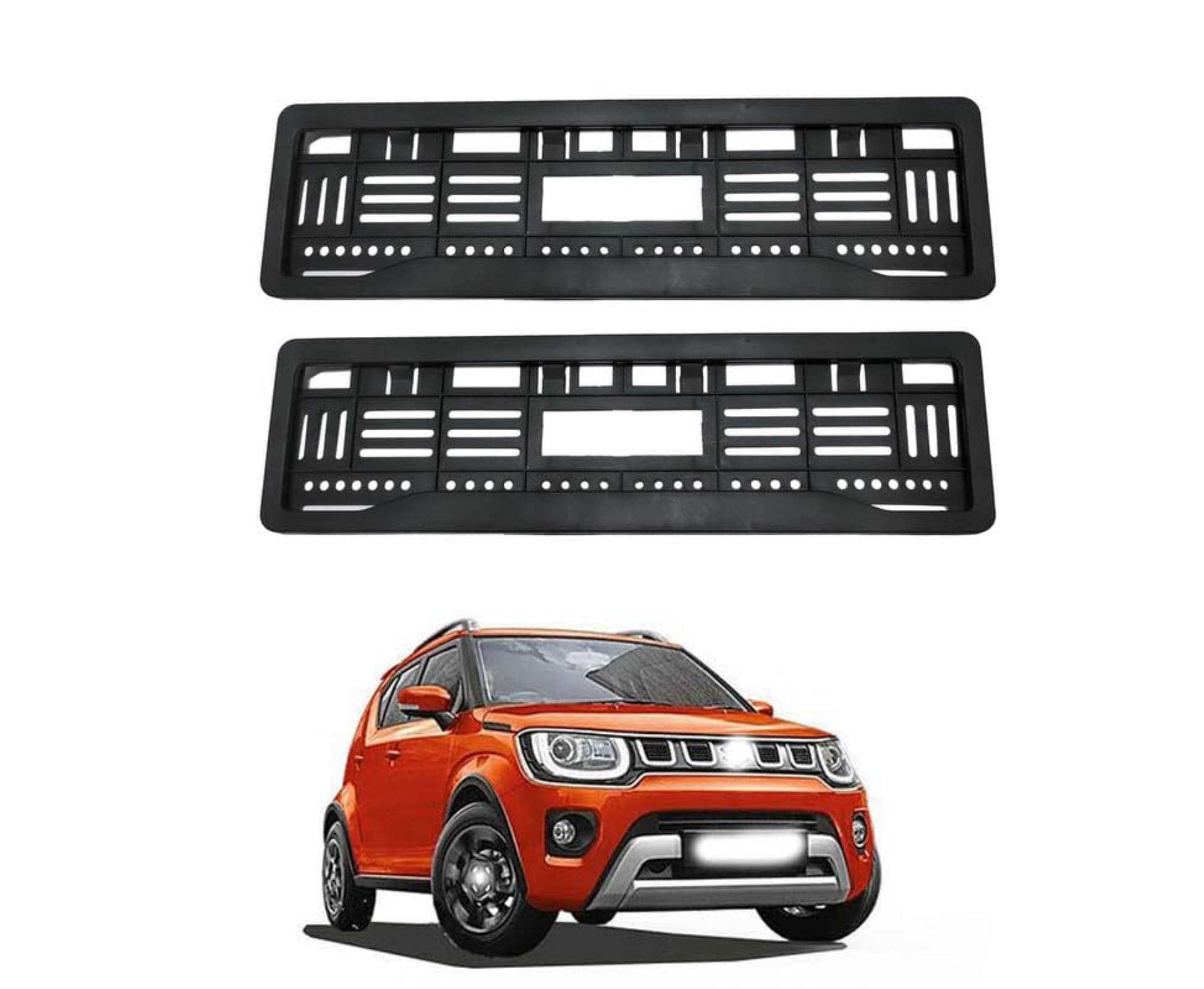     			ARLOOK Black Number Plate Frame Set of 2 for Ciaz