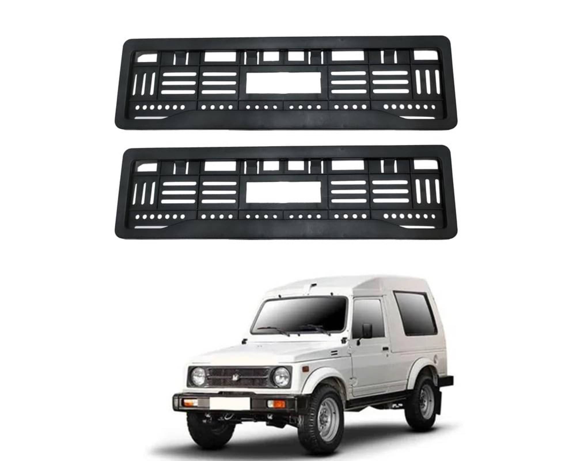     			ARLOOK Black Number Plate Frame Set of 2 for Ertiga