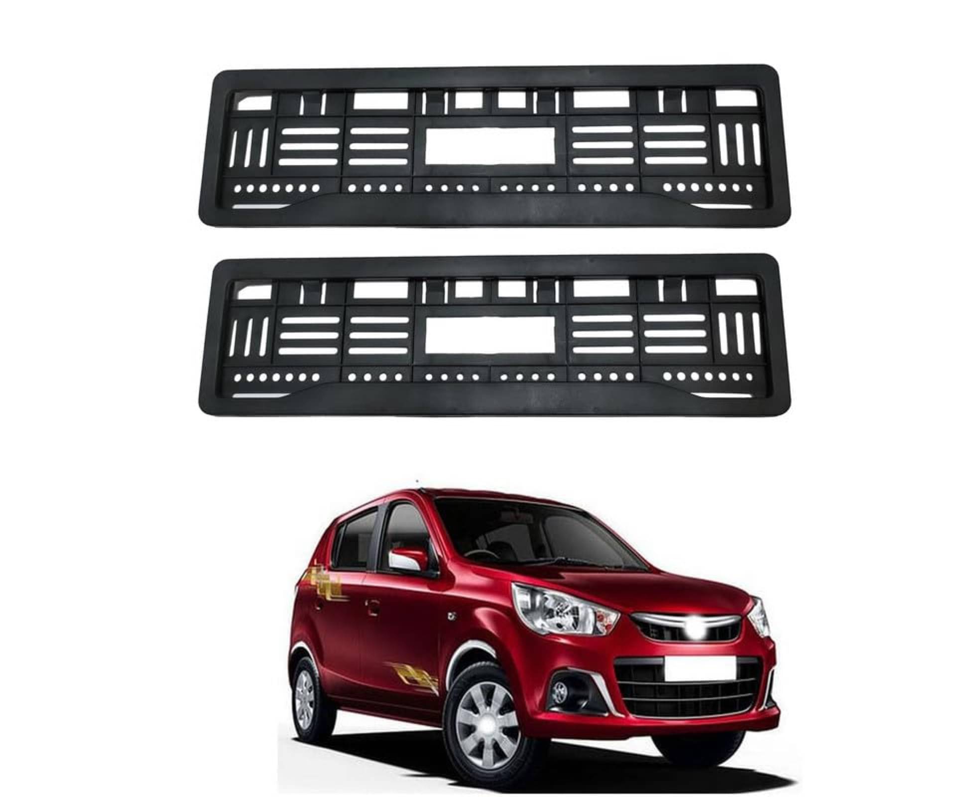     			ARLOOK Black Number Plate Frame Set of 2 for Alto 800