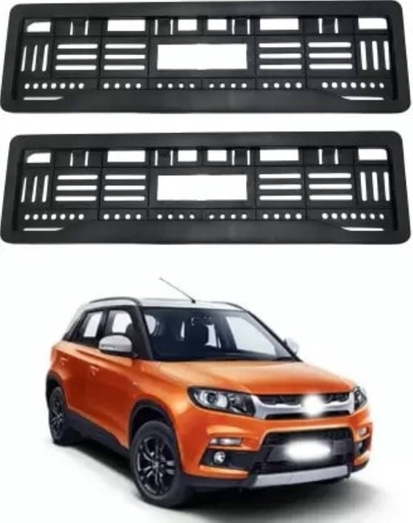     			ARLOOK Black Number Plate Frame Set of 2 for Dizer