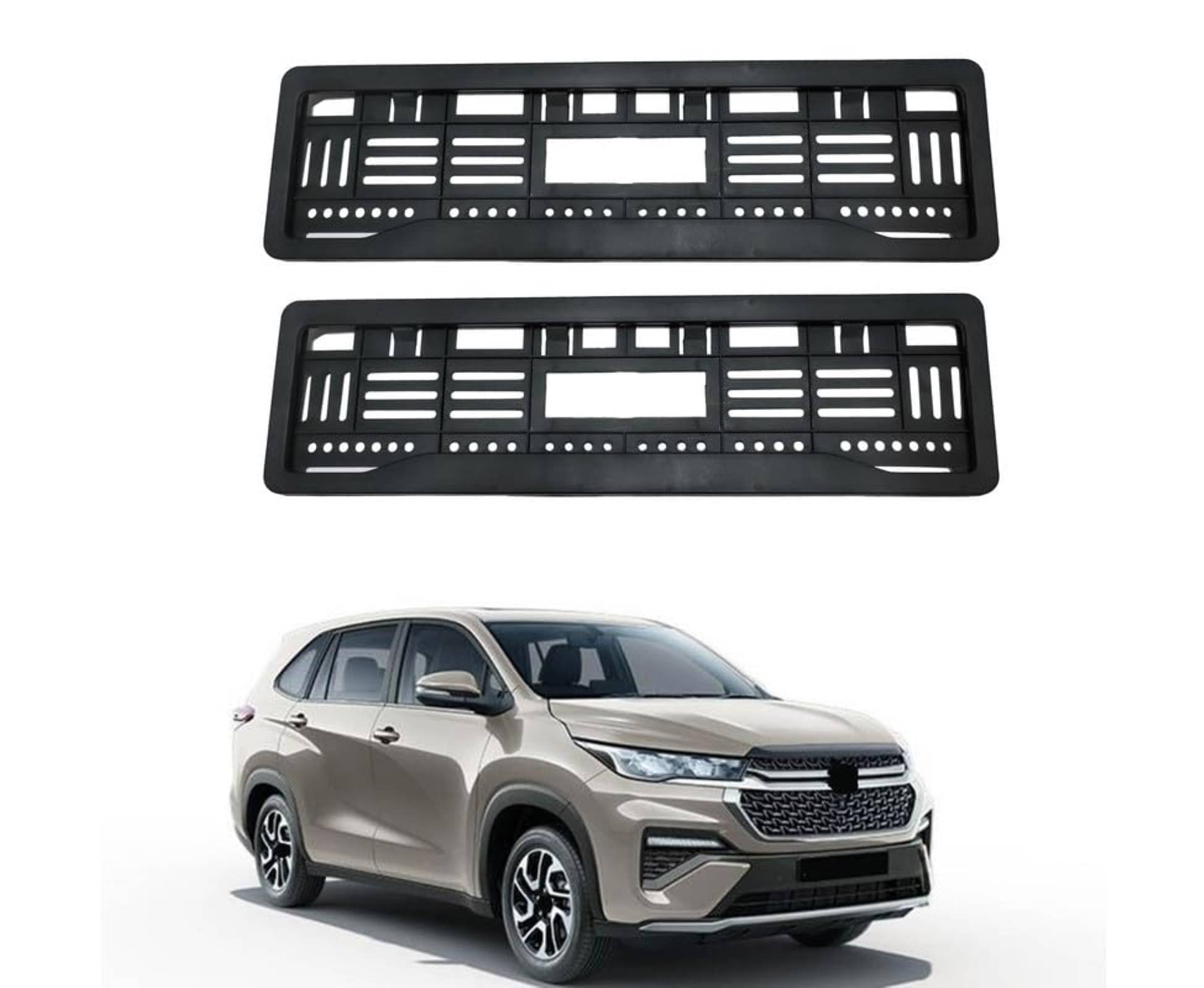     			ARLOOK Black Number Plate Frame Set of 2 for Presso
