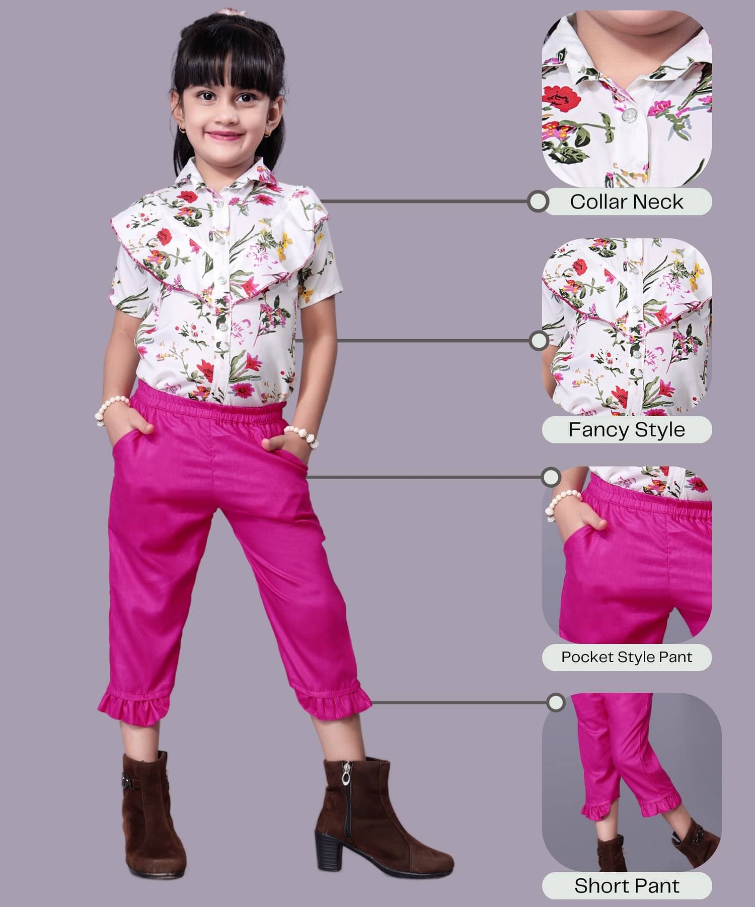     			Aarya Designer Pack of 1 Girls Crepe Shirt ( White )