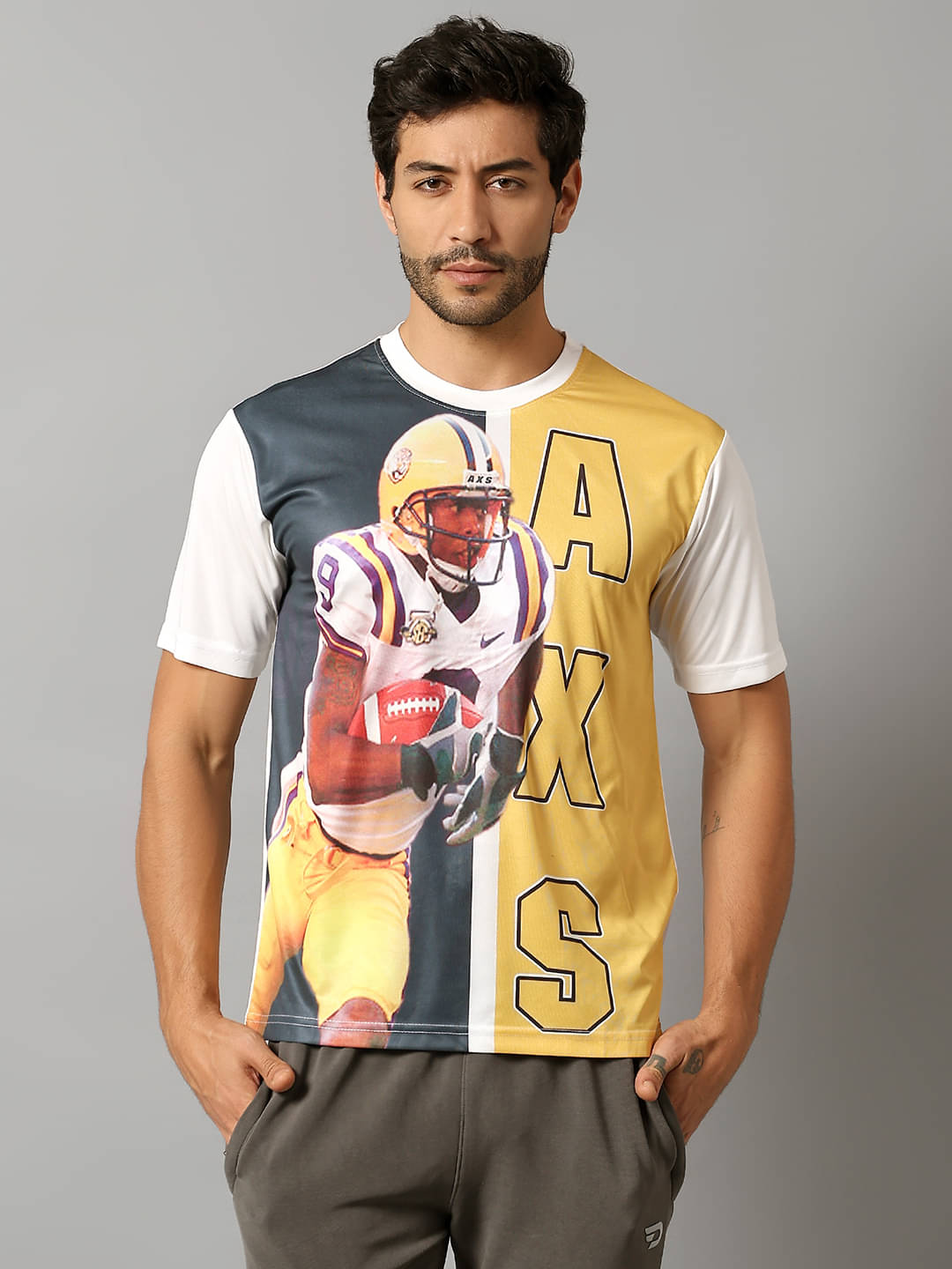 Auxamis Polyester Regular Fit Printed Half Sleeves Men's Round T-Shirt - Yellow ( Pack of 1 ) Auxamis Polyester Regular Fit Printed Half Sleeves Men's Round T-Shirt - Yellow ( Pack of 1 )
