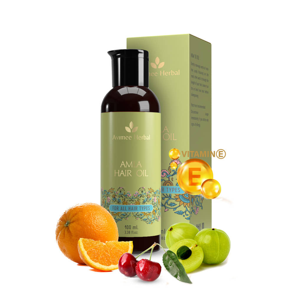 Avimee Herbal Amla Hair Oil Enriched with Vitamin C & Antioxidants For Healthy Hair Growth 100 ml, (Pack of 1)