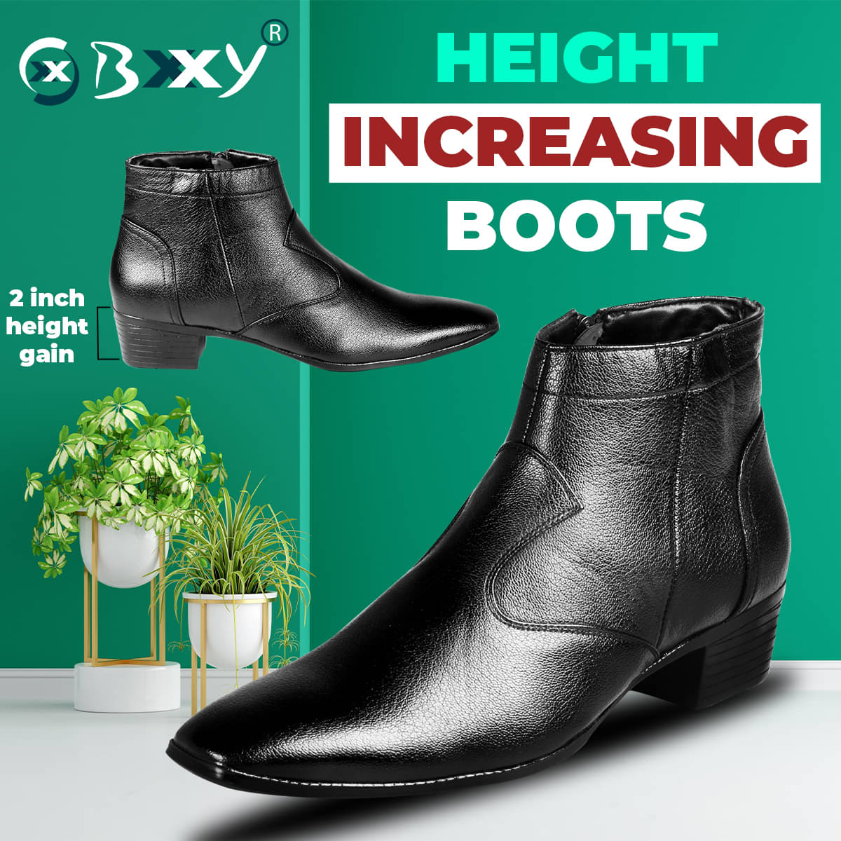    			BXXY Black Men's Formal Boots