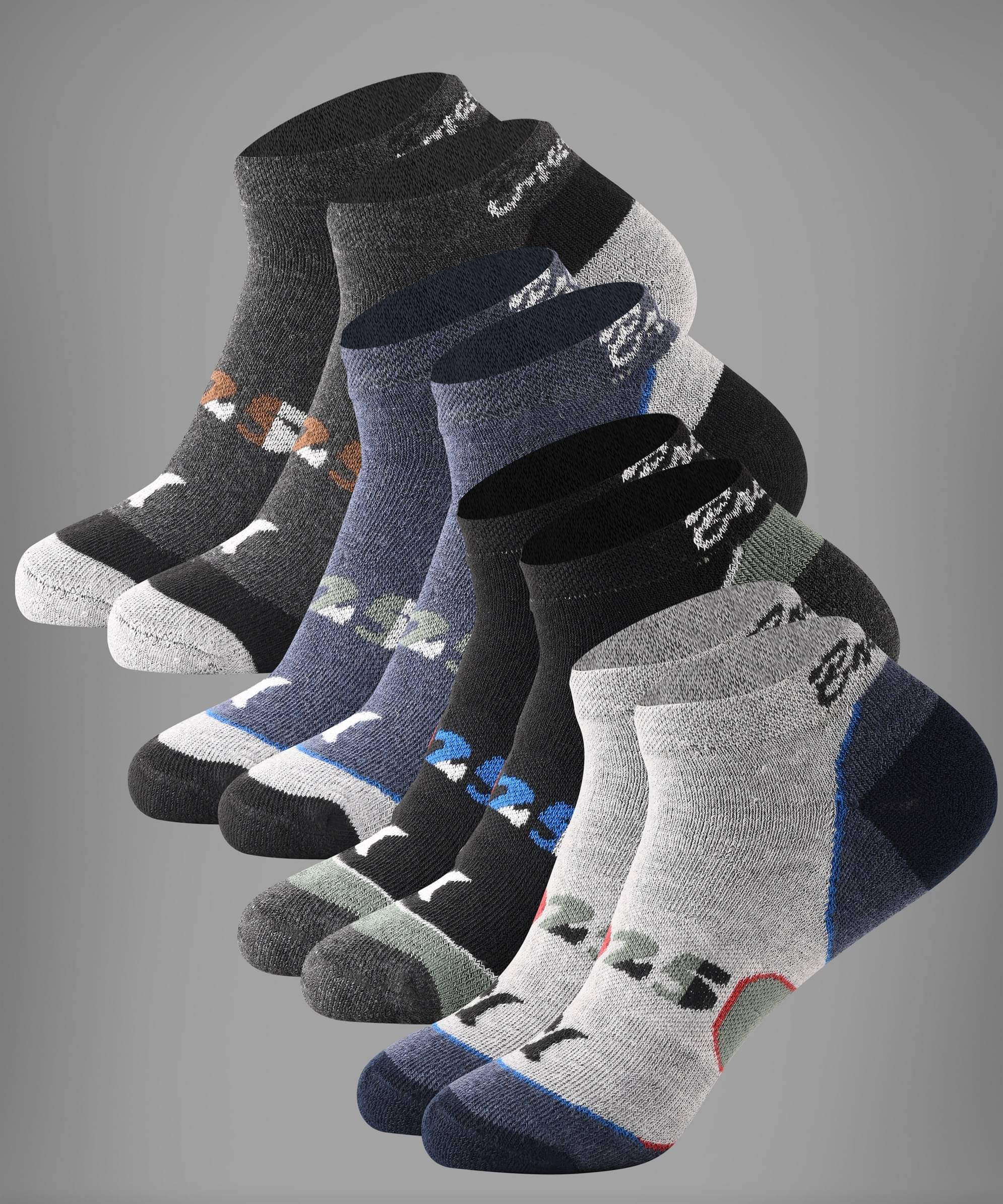     			Brucella Pack of 4 Men's 100% Organic Cotton Ankle Length Socks ( Multicolor )