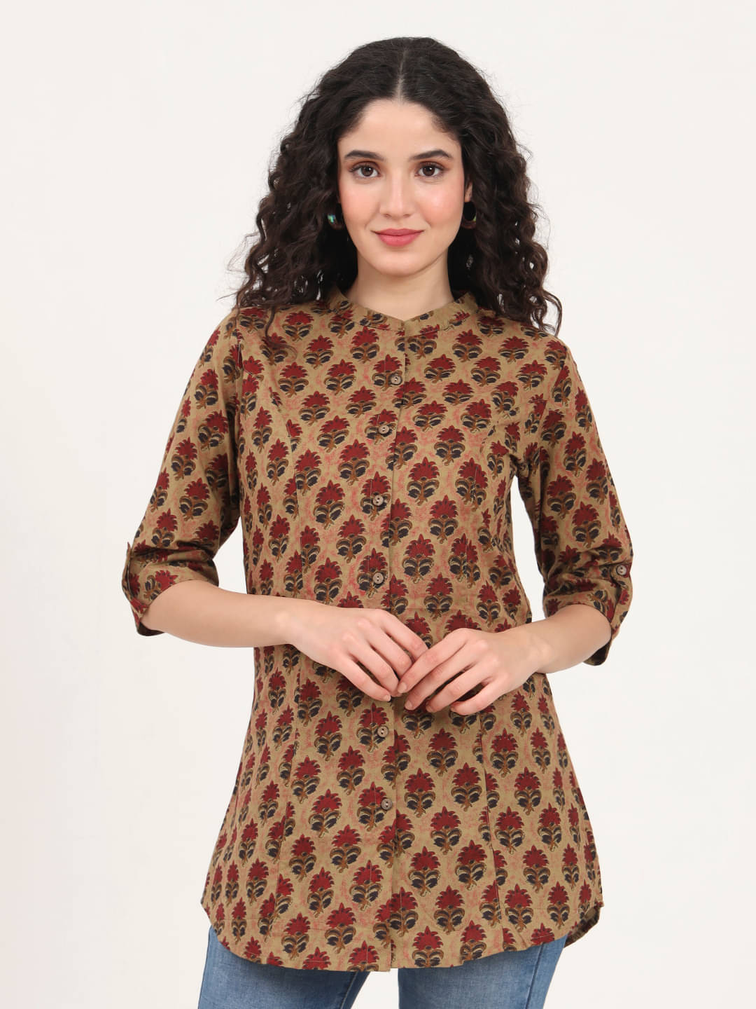     			Divena Women's Cotton Tunic ( Brown )