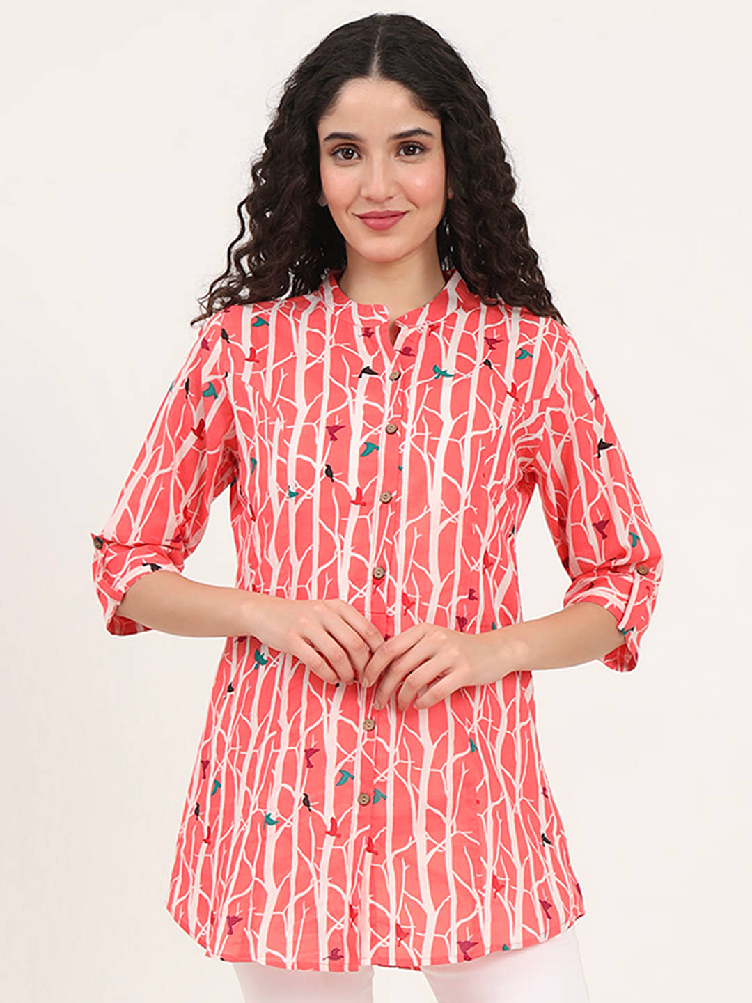 Divena Women's Cotton Tunic ( Pink ) Divena Women's Cotton Tunic ( Pink )