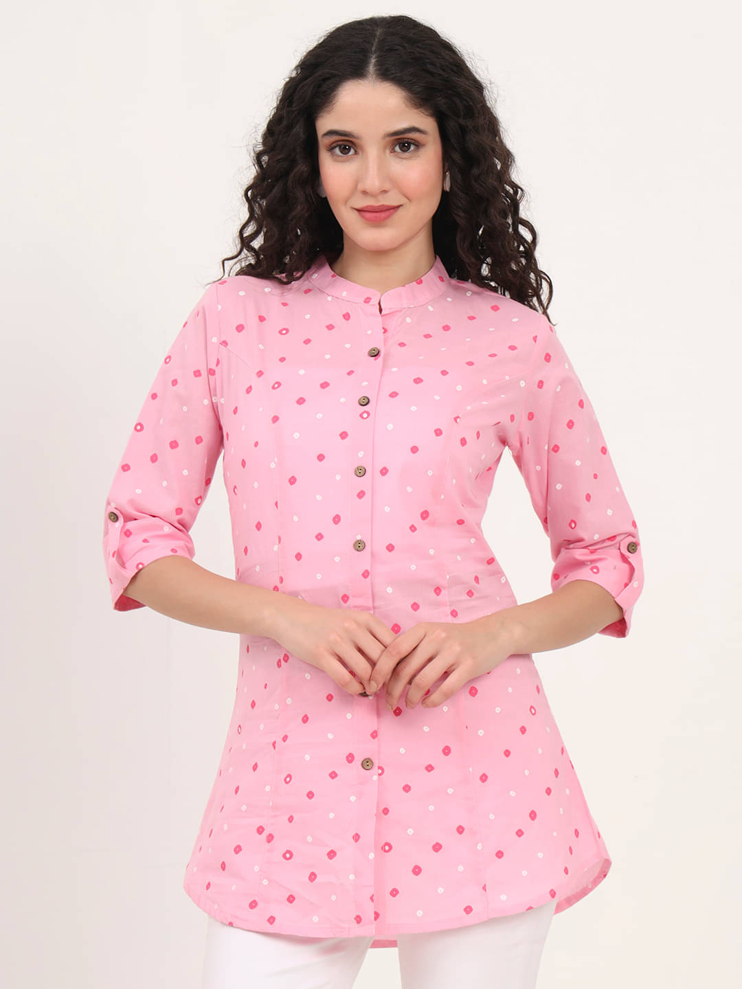 Divena Pink Cotton Women's Tunic ( Pack of 1 )     			Divena Pink Cotton Women's Tunic ( Pack of 1 )