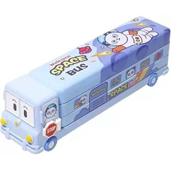 ECLET 1PC Magic Bus Student Cute Pencil Box Three Layer with Sharpener (Space Bus) Geometry Box (Light Blue) ECLET 1PC Magic Bus Student Cute Pencil Box Three Layer with Sharpener (Space Bus) Geometry Box (Light Blue)