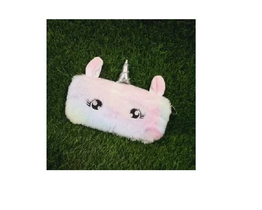     			ECLET 1PC Pouch Handbag Coin Cute Pouch Girls Children Random Color Art Canvas Pencil Box  (Set of 1, Multicolor)