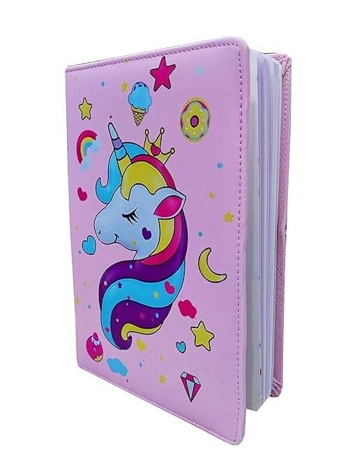     			ECLET Unicorn Leather Material Diary for Kids Notebook Soft Cute Design Diary for Girl B5 Notebook Return Gift Set for Kids Diary Unicorn Diary for Kids Gift Both Side Ruled 160 Pages  (Pink) SET OF 1