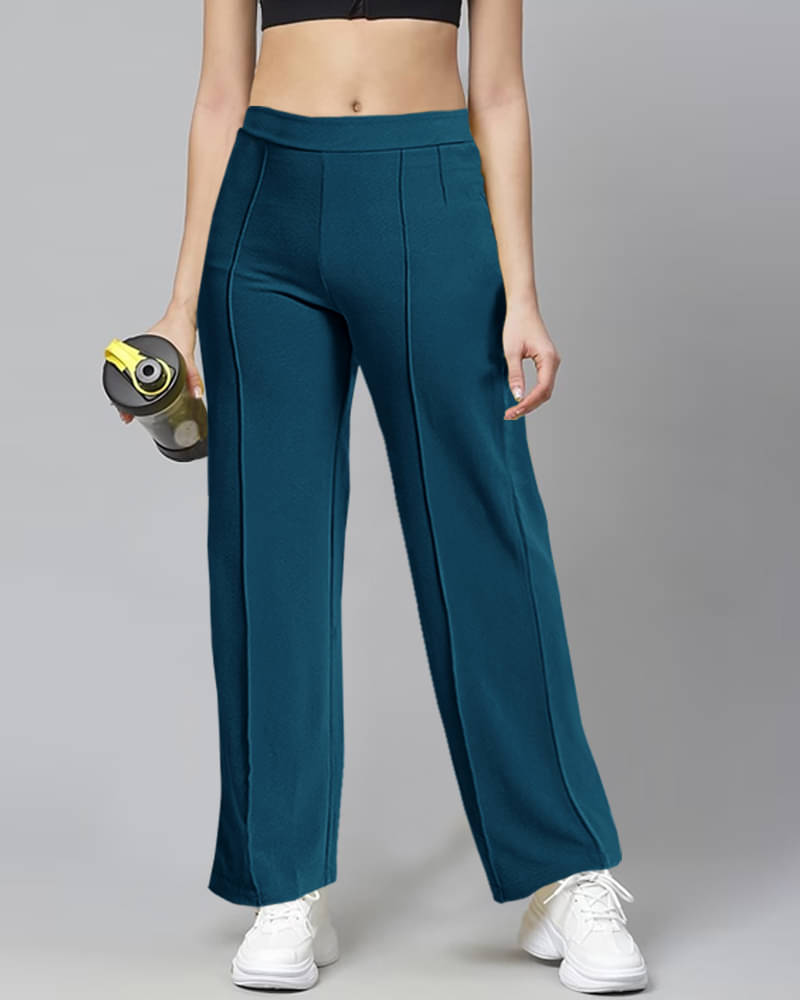     			Eyebogler Pack of 1 Polyester Straight Women's Casual Pants ( Teal )