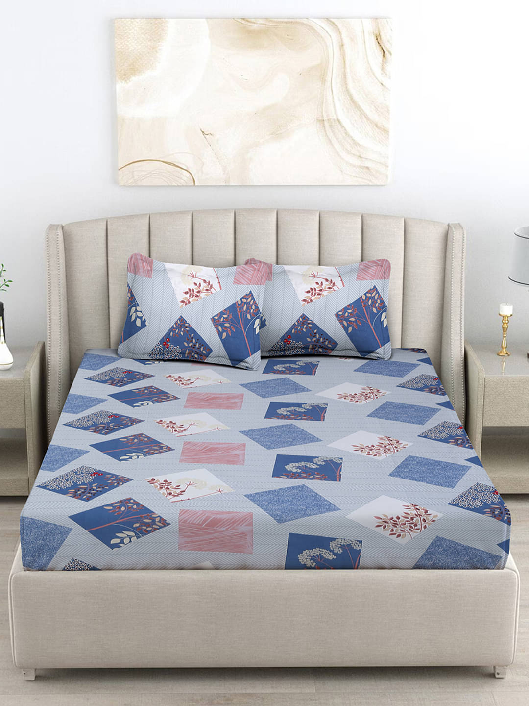 FABINALIV Poly Cotton 1 Double Bedsheet with 2 Pillow Covers ( Light Blue ) FABINALIV Poly Cotton 1 Double Bedsheet with 2 Pillow Covers ( Light Blue )